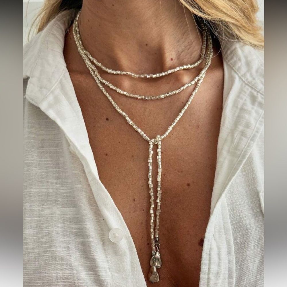 Silver Beaded Necklace M1531